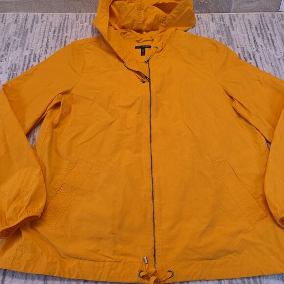 EILEEN FISHER Women's Hooded Windbreaker Front Zip Jacket Mango Orange Sz M - Picture 8 of 13
